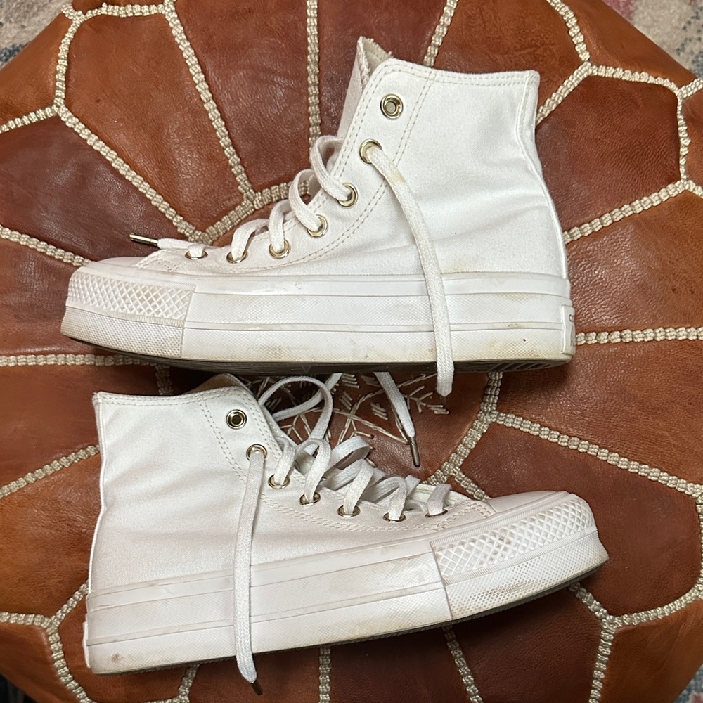 White High Top Canvas Sneakers - Picture 3 of 5